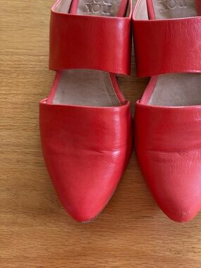 Zou Xou Mules, red/orange, in size